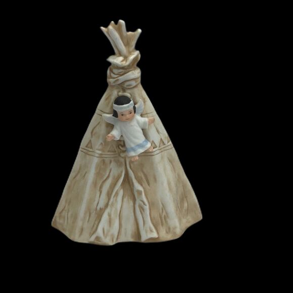 Gregory Perilllo Sagebrush Kids Native American  Papoos Angel Teepee Figurine - Picture 1 of 8